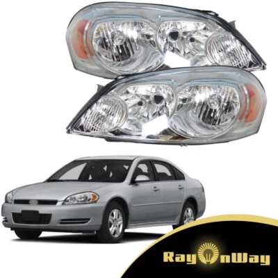 For 2006-11 12 13 Chevy Impala/14-16 Impala Limited Left+Right Chrome Headlights Foto 1 de 4