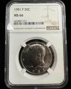 1981 P Kennedy Half Dollar NGC - MS66 - Picture 1 of 2