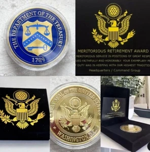 United States Gov. Department of the Treasury Agency Coin With Retirement Award - Picture 1 of 6
