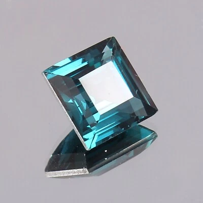 Natural Indicolite Blue Green Tourmaline Loose Square Cut Gemstone 7x7 MM - Image 1 of 4