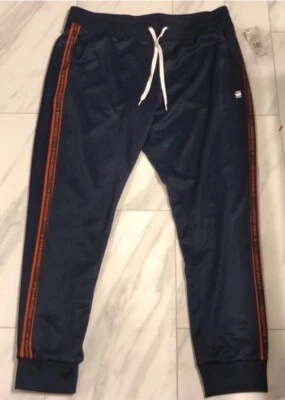 G-Star Raw Men’s Logo Lined Sweatpants Navy Blue Orange $120 XL New - Image 1 of 4