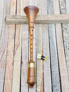 Rosewood RAUSCHPFEIFE In Small Wooden Shawm Instrument With Two Reeds - Picture 1 of 5