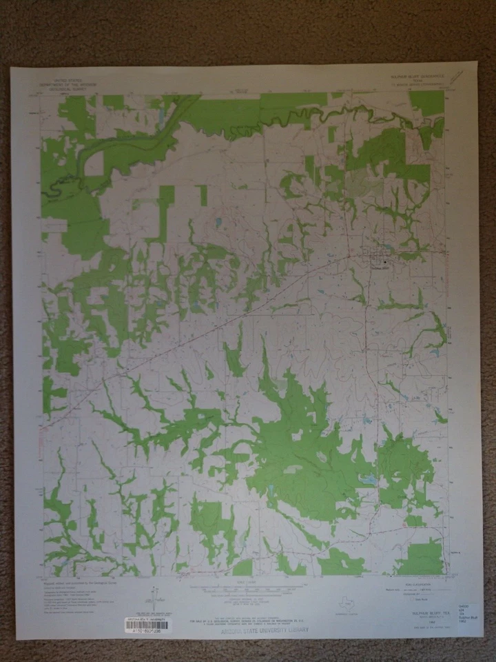 Large 28x22 1952 Topo Map Sulphur Bluff, Texas  - Image 1 of 1