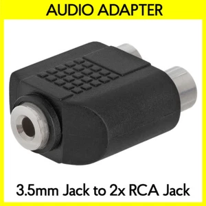 3.5mm Jack to 2 RCA Jack Splitter Dual RCA to AUX Stereo Adapter Audio Converter - Picture 1 of 3