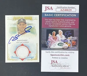 Gary Sanchez Signed 2020 Topps Allen & Ginter Relic IP Auto JSA New York Yankees - Picture 1 of 2