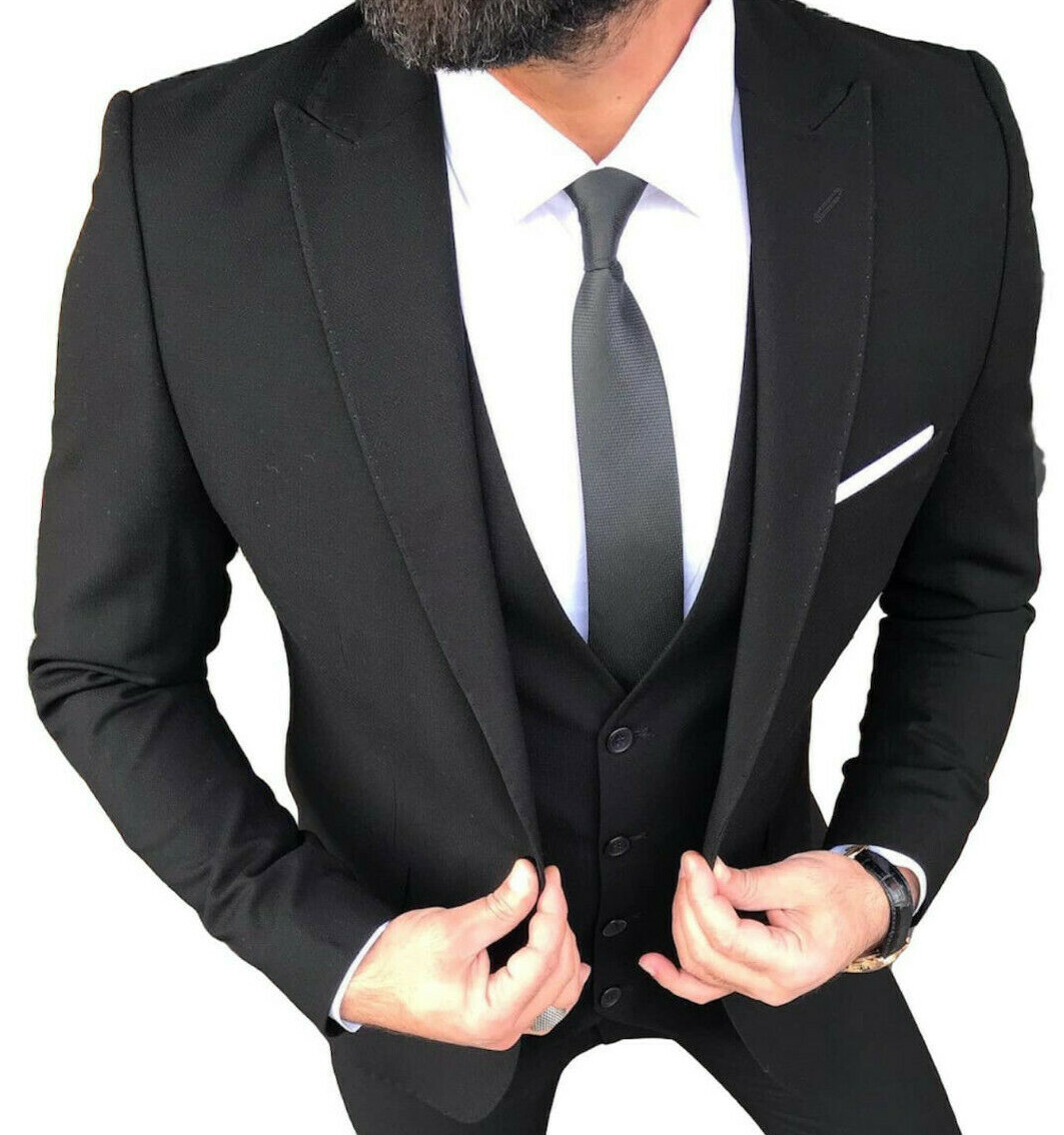 Abito Uomo Slim Fit 2 Pezzi - Giacca E Pantaloni Per Cerimonia E Lavoro - Foto 10