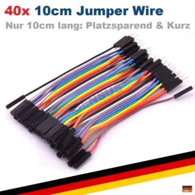 40p 10cm - Jumper Wire Steckbrücken Steckbrett Kabel male female männlich wei... - Bild 1 von 4