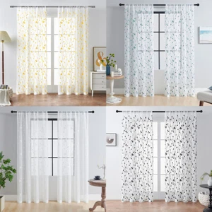 2/1 Piece 4 Colors Sheer voile Window Elegance Curtains drape treatment 4 Sizes‡ - Picture 1 of 26