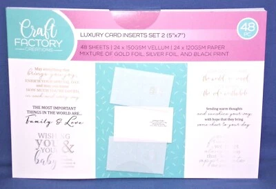 Insertos de vitela surtidos diciendo 48 piezas 5x7 de lujo para tarjetas artesanías creaciones de fábrica Foto 1 de 4