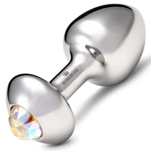 Rosebuds Stainless Steel Butt Plug Small Crystal - Aurora Borealis - Picture 1 of 2