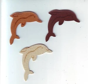 6 Stk Filzstreuteile Maritim Delphin muschel braun ocker für Deko usw 7,0cm  - Bild 1 von 1