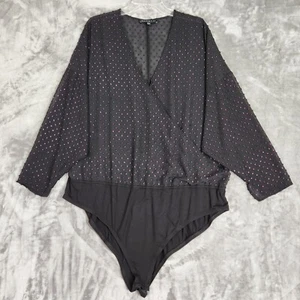 Eloquii Body Damen Größe 20 schwarz lila metallic gepunktet transparent Fee Goth - Bild 1 von 12