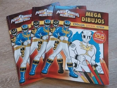 3 SABANS POWER RANGERS MEGAFORCE MEGA DIBUJOS Más de 100 Stickers Activity Books - Image 1 of 4