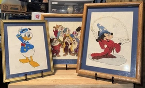 3 Vintage Disney Needlepoint: Snow White & The Seven Dwarfs, Mickey & Donald. - Picture 1 of 24