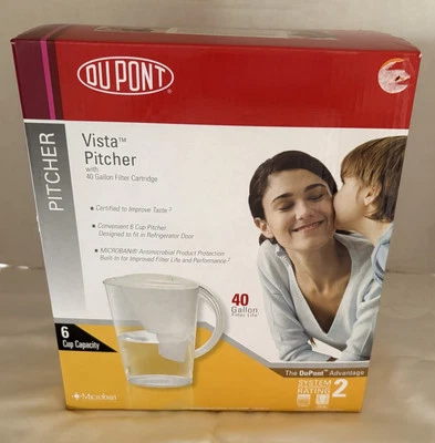 Dupont WFPT075X Vista Water Pitcher with 40 Gallon Filter Cartridge NEW - Image 1 of 4