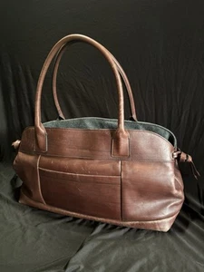 Brunello Cucinelli Leather Shoulder Bag Wool Lining Large Purse - Picture 1 of 6