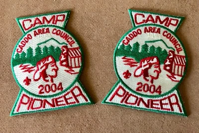2 each - CAMP PIONEER, CADDO AREA COUNCIL, 2004 - BSA Patches - Mint Condition - Image 1 of 3