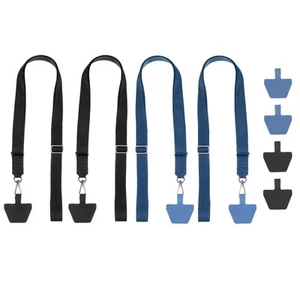 4Pcs Smart Phone Lanyard with 8 Patches, Black/Dark Blue (55-30cm) - Zdjęcie 1 z 6