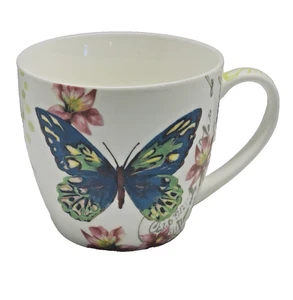 PPD Adriana Cirstea Porcelain Butterfly Mug – Floral Design 4.25” Tall Dishwashe - Picture 1 of 12