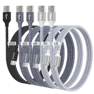 USB to C Cable, (5-Pack, 3/3/6/6/10 ft) for iPhone 17/17 3+3+6+6+10 ft - Picture 1 of 7