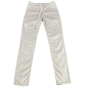 Floghose Damen 25 beige gold metallic Muster Kordelzug Jogginghose Stretch - Bild 1 von 10