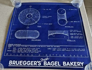 Vintage Bruegger's Fresh Bagel Bakery Poster 20.5 X 20.5 Free Shipping - Picture 1 of 4