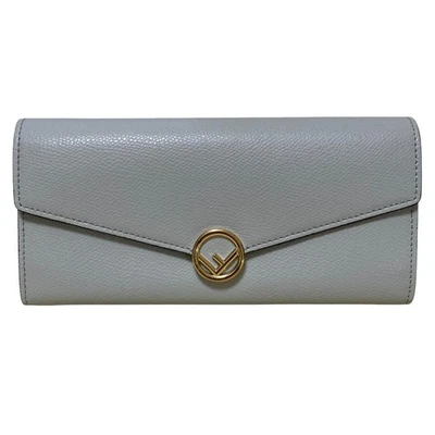 Cartera Monedero FENDI F is Fendi Continental Gris Claro Mujer USADA Foto 1 de 4