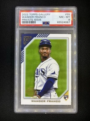 PSA 8 NM-MT- 2022 TOPPS GALLERY- PRIVATE ISSUE- WANDER FRANCO #55 RC ROOKIE - Image 1 of 2