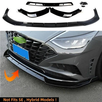 Front Bumper Splitter Lip For Hyundai Sonata 2020-2023 Gloss Black Chin Body Kit Foto 1 de 4