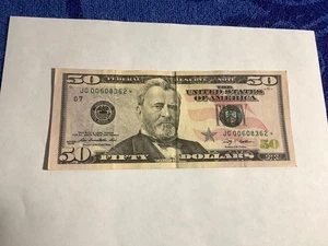 2009 50 Dollar Bill Star Note ⭐️Low Serial Number JG00608362⭐️ - Picture 1 of 8