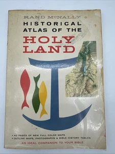 Rand McNally Historical Atlas of the Holy Land 1959 Vintage Bible Maps Religion - Foto 1 di 19