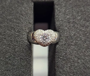 Vintage Sterling Silber Ring Zirkonia Herz - Bild 1 von 6