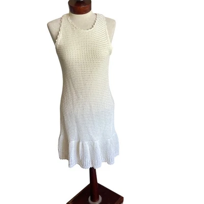 BB Dakota Crochet Sleeveless Dress Size Medium Ivory Cotton Beachy Boho - Image 1 of 4