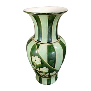 Große Vase Aufsteller gestreift Pflanzen Blumen hell dunkelgrün Salbei *50cm CB14 - Bild 1 von 12