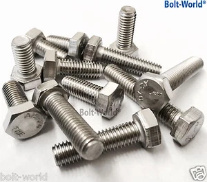 M4 / 4mm A2 STAINLESS STEEL HEX HEXAGON HEAD SET SCREW BOLTS FULLY THREADED - Picture 1 of 2