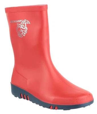 Dunlop Mini Elephant Girls Toddlers Wellington Boots Red Wellies UK Size 3.5 - 1 - Image 1 of 4