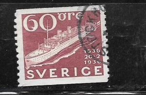 SCHWEDEN SC#261 1936 60o SCHIFFSSPULE GEDENKPOST POSTALISCH GEBRAUCHT VZ BRIEFMARKE - Bild 1 von 1