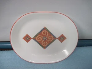 Corelle 12” Sand Art Oval Serving Platter orange, blue EUC - Picture 1 of 4