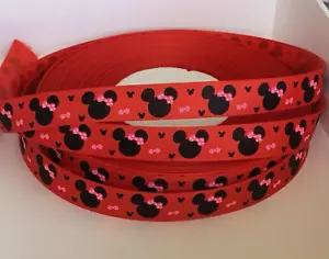 YARD DISNEY MINNIE MOUSE GIRL GROSGRAIN RIBBON CHARACTER CRAFT CAKE BOW - Picture 1 of 1