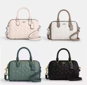NWT Coach Mini Rowan Crossbody Bag In Blocked Signature Leather CY744/CY743 - Picture 1 of 36