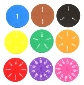 51 pcs Fraction Tiles Kids Learning Magnetic Rainbow Educational Toy Maths Tool - Picture 1 of 3