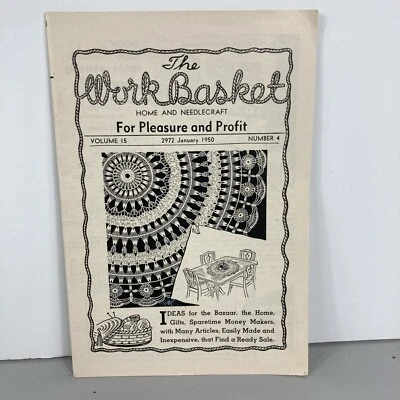 January 1950 The WorkBasket Magazine Home Needlecraft Craft Pleasure Profit VTG - Image 1 of 4