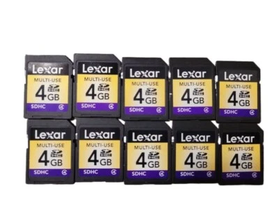 Lot of 10 Lexar 4gb SDHC Memory Cards - 4 gb Lexar SD Cards Class 4 Lot of 10 - Image 1 of 4