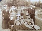 1890S Photo Young Victorian Ladies And Gent Pose Outdoors Corsages Gone Wild