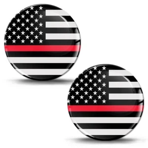 2 x 3D Gel Silicone USA Flag Red Line Stickers Car Motorcycle PC Phone - Bild 1 von 5