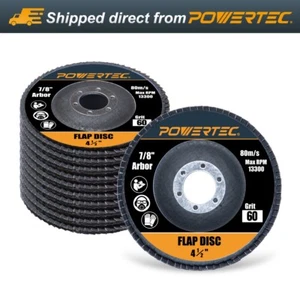 POWERTEC 4-1/2" Zirconia Flap Discs for Angle Grinder 60 Grit, 10 Pack (11102) - Picture 1 of 8