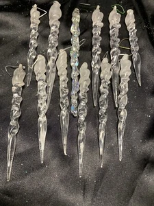 Vtg (12)  Clear Christmas Icicles - Picture 1 of 4