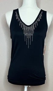 Lark + Grey Black Studded Sleeveless Tank Knit Top Women’s Size L / XL New - Picture 1 of 8