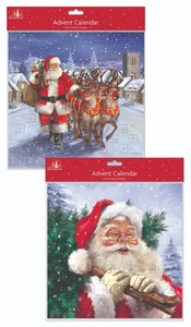 Traditional Santa Advent Calendar Kids Father Christmas Countdown Chocolate Free