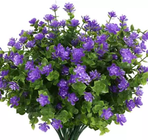 Artificial Flowers, Fake Artificial Greenery UV Resistant No Fade Faux Plastic P - Picture 1 of 12